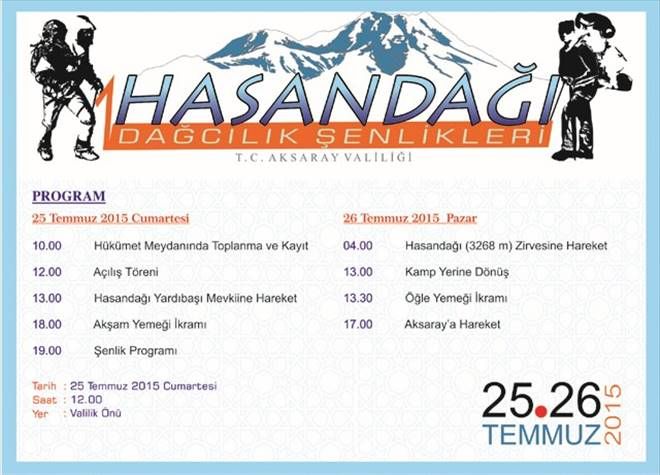1. Hasandağı dağcılık şenlikleri başlıyor