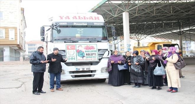 Aksaray´dan Halep´e 25 ton un yardımı