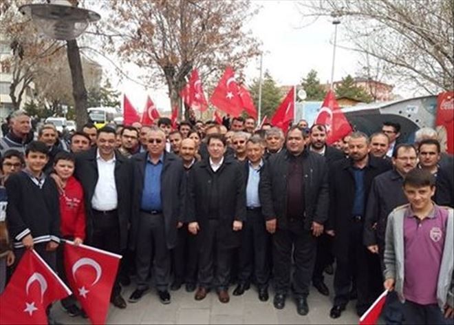 Aksaray Teröre Lanet yürüyüşü  için tek yürek oldu 