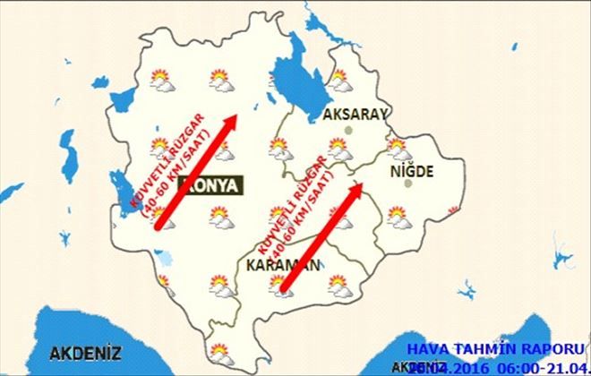 Meteoroloji den Şiddetli Rüzgar Uyarısı 