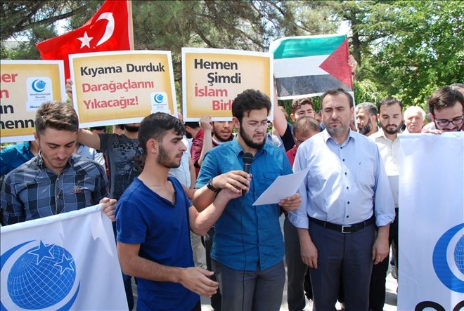 Aksaray´dan İsrail Milletvekiline Protesto 