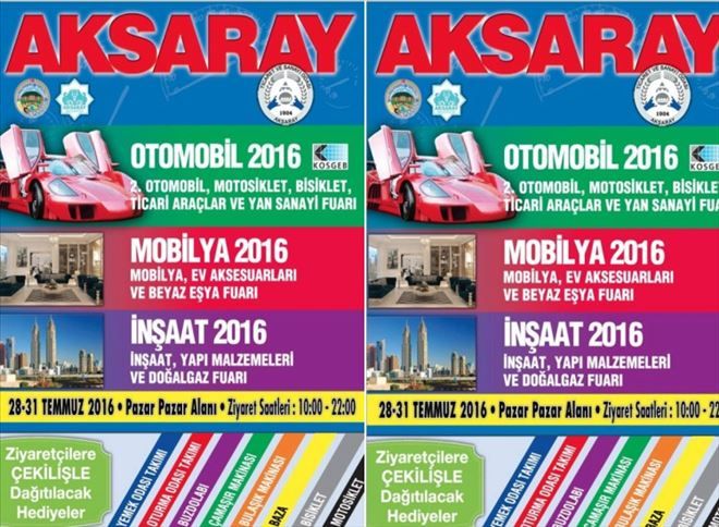 Aksaray Otomobil, Mobilya, Beyaz Eşya ve İnşaat Fuarı Yarın Kapılarını Açıyor