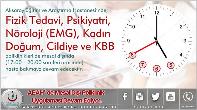 AEAH´ de Mesai Dışı Poliklinik Uygulaması Artarak Devam Ediyor.