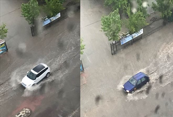Aniden bastıran sağanak yağış yaşamı olumsuz etkiledi.