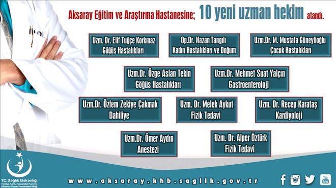 10 Yeni Uzman Doktor Atandı