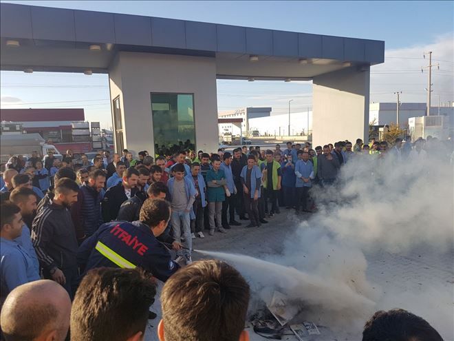 OSB´de fabrika çalışanlarına yangın tatbikatı