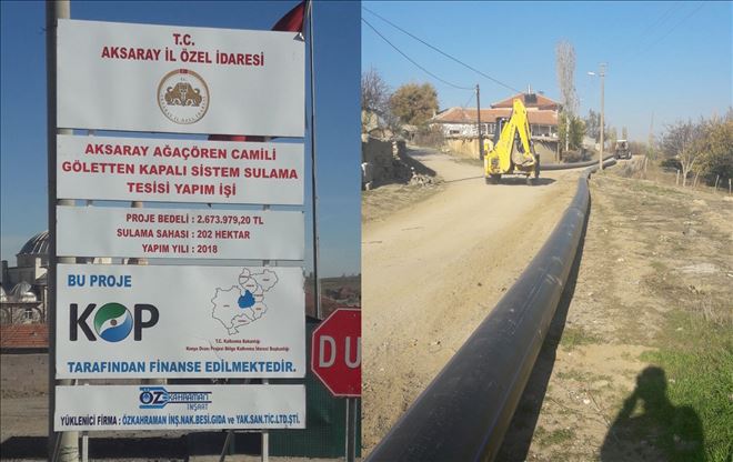 Ağaçören Camili Gölet´i Kapalı Sistem Sulama Tesisi Tamamlandı