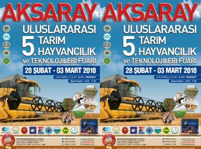 5.Uluslararası Tarım Fuarı Aksaray´da kapılarını açıyor  