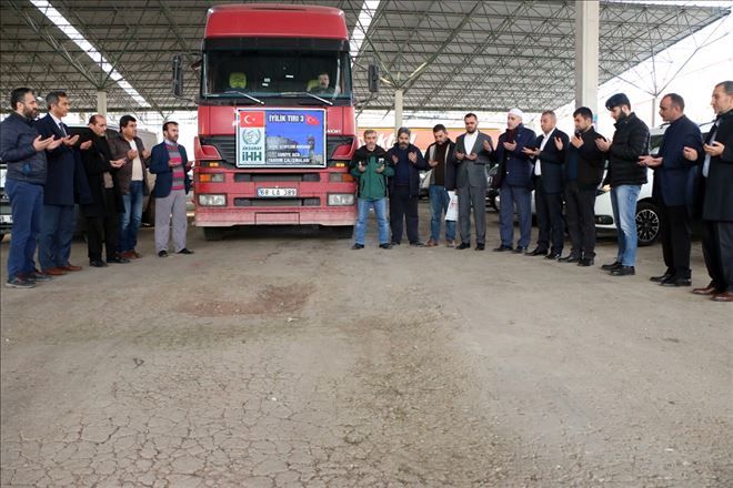  Toplanan yardımlar Suriyelilere ulaştırılmak üzere Kilis´e gönderildi