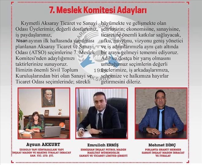 ATSO 7.Meslek Komitesi Adayları 