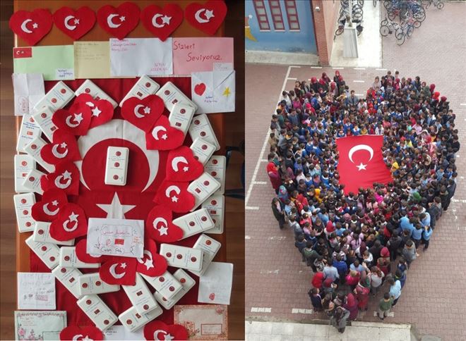Eskil Cumhuriyet ilkokulu ve ortaokulu öğrencilerinden Mehmetçiğe büyük jest