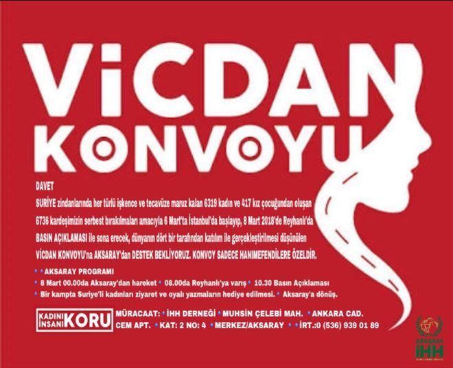 Tamamen Kadınlardan Oluşan ?´Vicdan Konvoyu´´ Aksaray´dan Geçiyor