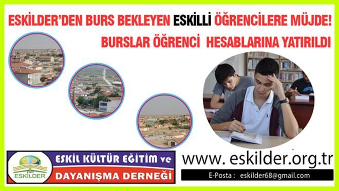 ESKİLDER´den Burs Bekleyen Eskilli Öğrencilere Müjde!