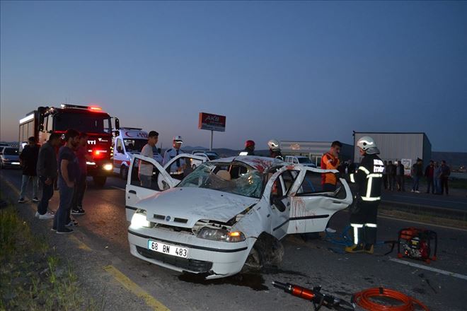Aksaray´da Otomobil Takla Attı  2 Kişi Öldü 