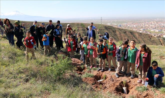 Öğrenciler, Zabıtalar Eşliğinde Fidan Dikti