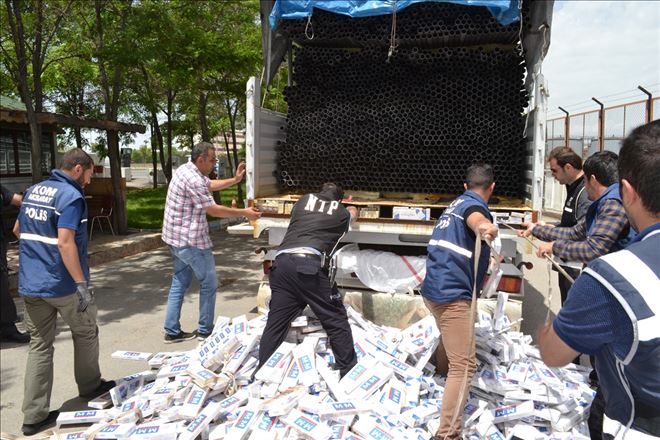 18 Bin 500 paket kaçak sigara ele geçirildi