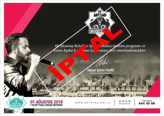Belediyeden Örnek Davranış Konser İptal Edildi