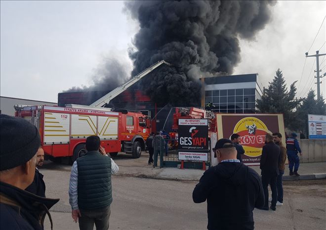 OSB de ki Fabrikalardan birisinde Yangın  Çıktı