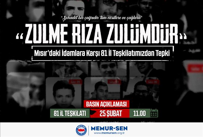 Firavunlaşan Sisi Cuntasının İdamlarını Durdurmak İçin İnsanlık Ayağa Kalkmalıdır!