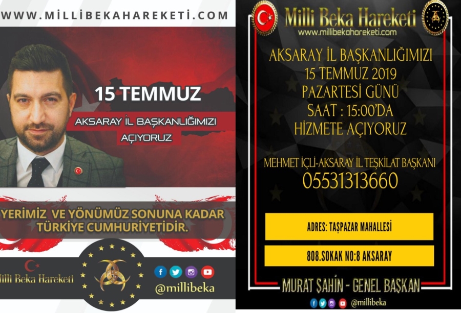 Milli  Beka Hareketi İl Başkanlığı Açılıyor.