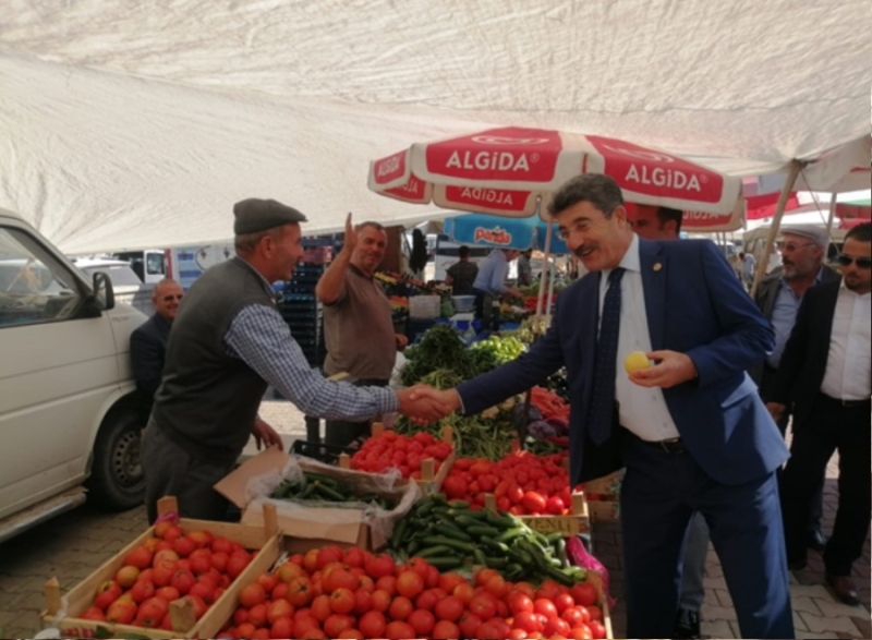 İyi Parti Heyeti  Eskil’de Pazar Esnafını Ziyaret Etti