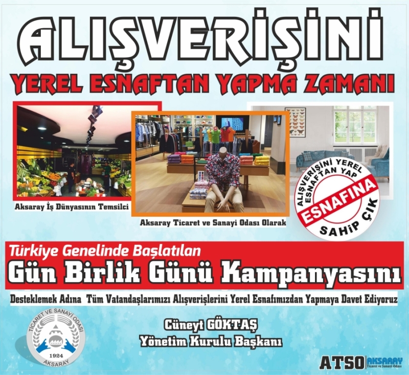 ATSO Başkanı Göktaş’tan Gün Birlik Günü Kampanyasına Çağrı