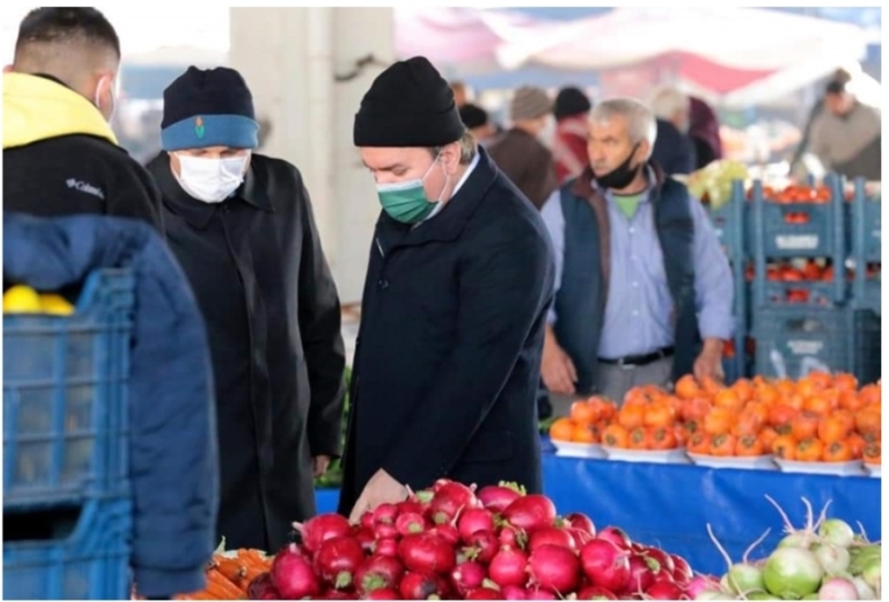 Vali Hamza Aydoğdu Pazarda Esnafları ziyaret etti