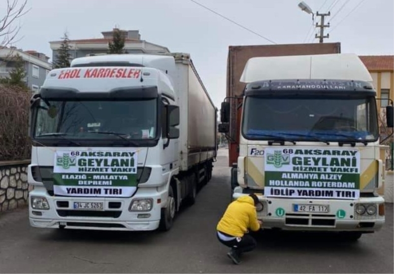 Geylani Hizmet Vakfından 2 TIR Dolusu Yardım Elazığ ve İdlibe