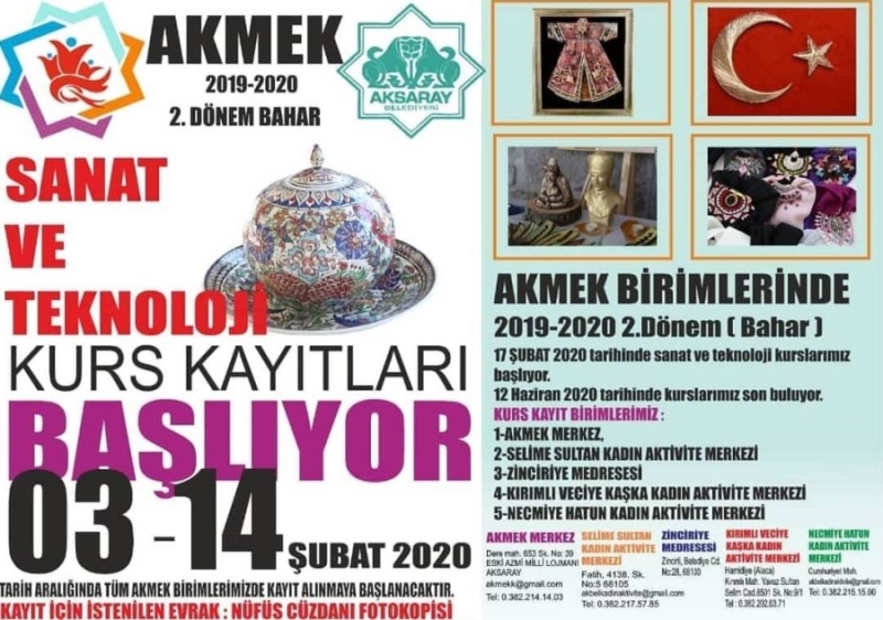 AKMEK Sanat ve Teknoloji Kurs Kayıtları Başlıyor
