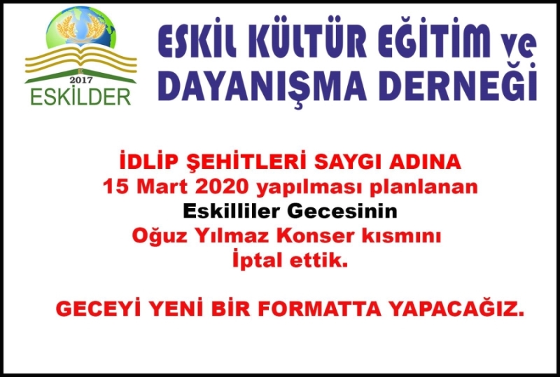 ESKİDER Derneği Oğuz Yılmaz Konserini İptal Ettiğini Açıkladı 