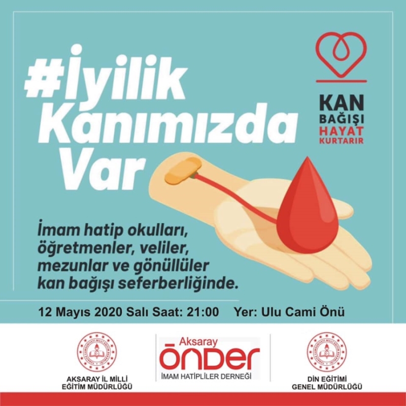 Aksaray halkını kan bağışı kampanyasına davet ediyoruz.
