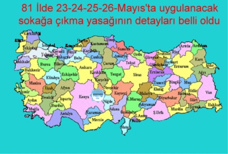 81 ilde 23-24-25-26-Mayıs