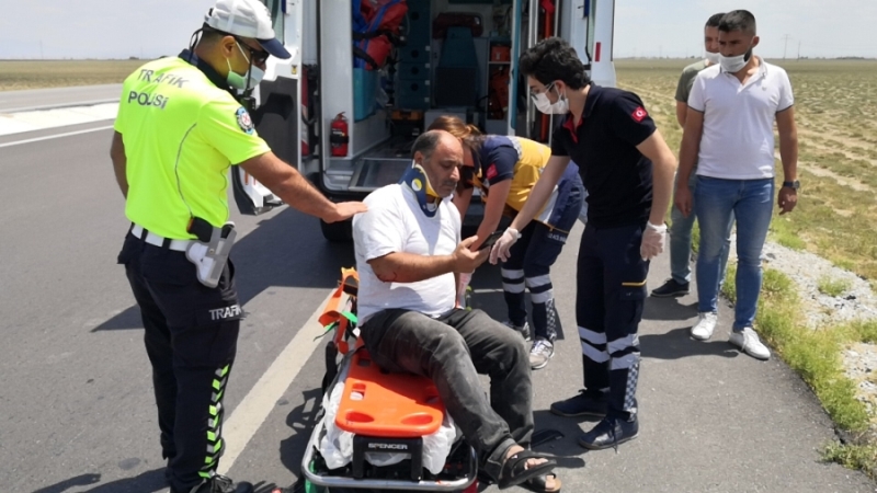 Yaralı sürücü, “Bende bir şey yok, hastaneye götürmeyin
