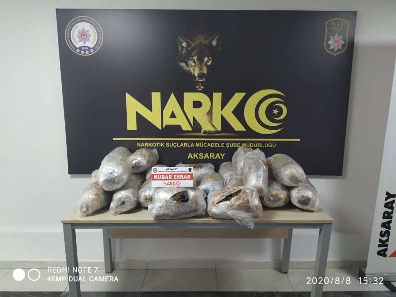 Aksaray Polisi 42 Kilo 980 Gram Esrar Maddesi Ele Geçirdi