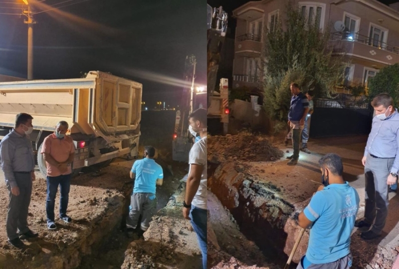 Başkan Evren Dinçer Gece Çalışan Ekipleri Ziyaret Etti