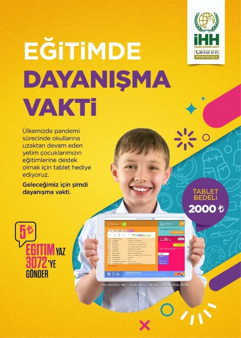 İHH Yetim Çocuklara Tablet Dağıttı