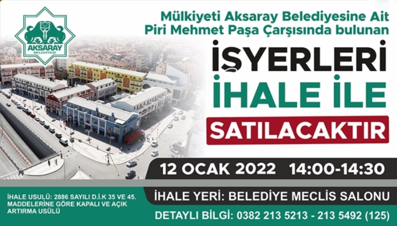 Piri Mehmet Paşa Çarşısındaki İşyerleri İhaleyle Satışa Çıkartılıyor