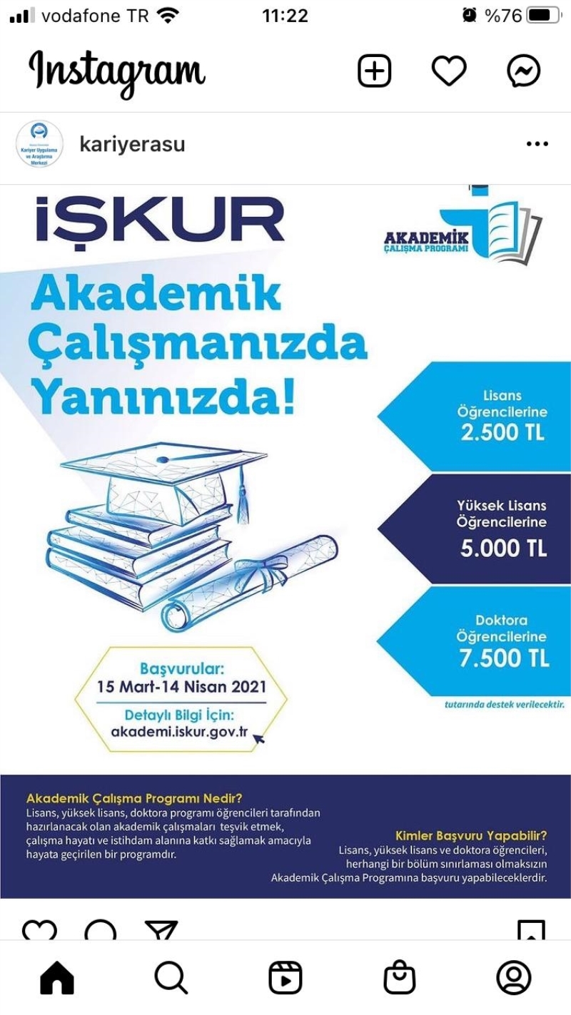 İŞKUR AKADEMİK ÇALIŞMANIZI DESTEKLİYOR