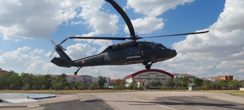 Jandarmadan helikopter destekli trafik denetimi