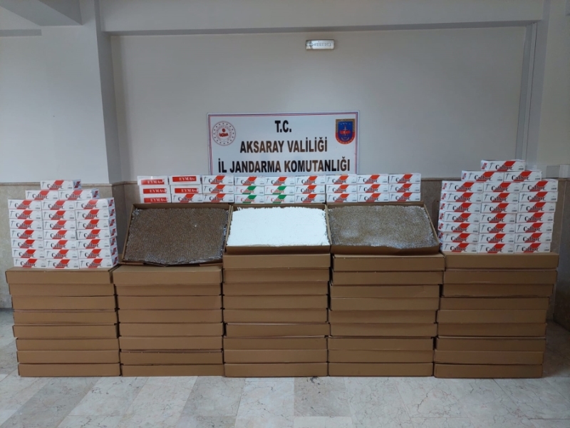 Aksaray da 213.200 adet bandrolsüz doldurulmuş makaron ele geçirildi