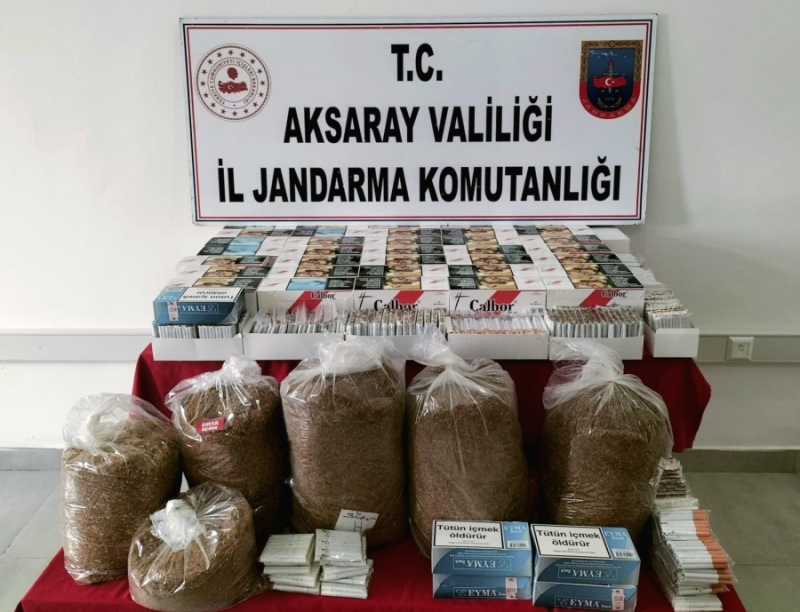 Aksarayda Kaçak Makaron ve Tütün Yakalandı