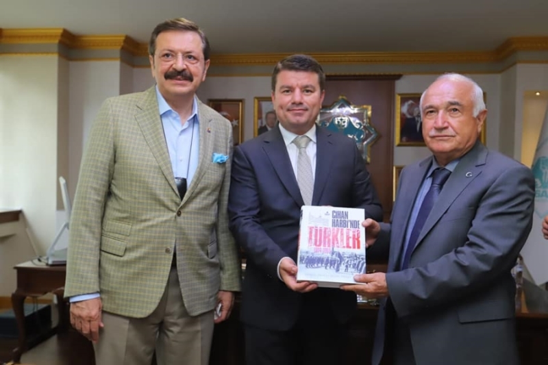 TOBB BAŞKANI RIFAT HİSARCIKLIOĞLU VE 25.  DÖNEM TBMM BAŞKANI CEMİL ÇİÇEK BAŞKAN DİNÇER’İ ZİYARET ETTİ