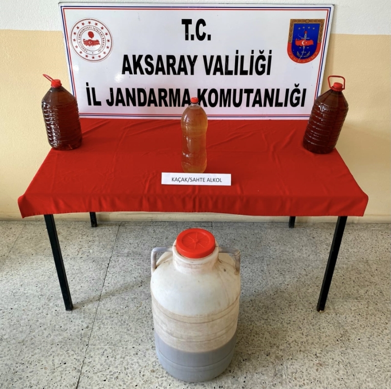 Aksaray Jandarması Sahte İçki İmalatı ve Ticareti Yapan 1Kişiyi Yakaladı 