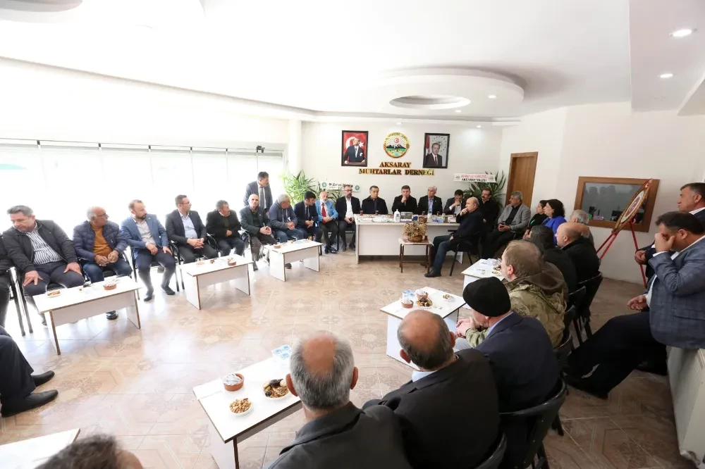 BELEDİYE BAŞKANI DR. EVREN DİNÇER VE AK HEYET AKSARAY MUHTARLAR DERNEĞİNİ ZİYARET ETTİ