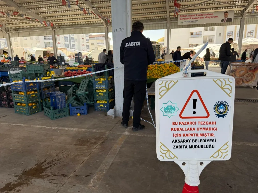 Zabıta Ekipleri Kurallara Uymayan Pazar Tezgâhlarını Kapattı