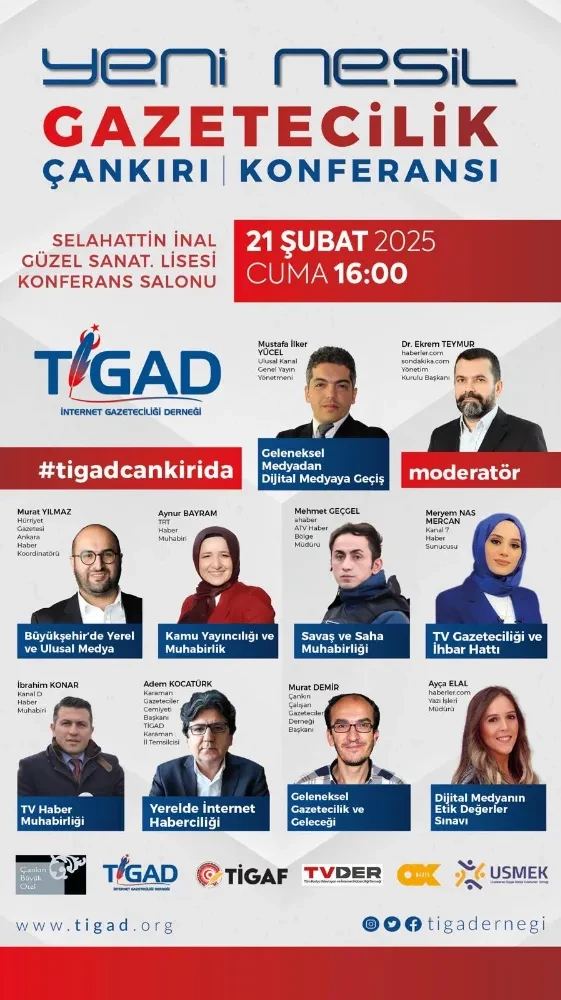 81 İLİN DİJİTAL VE BASILI MEDYA DUAYENLERİ ÇANKRI