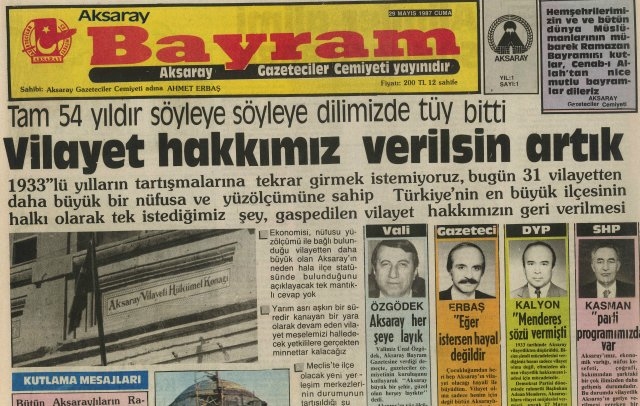 Vilayetimiz 25 Yaşında
